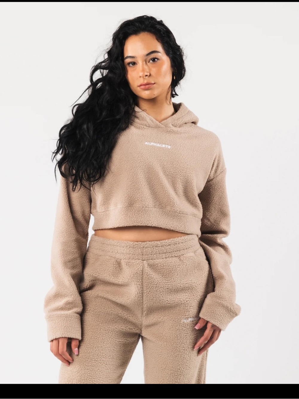 ALPHALETE TAN FLEECE CROPPED KING
HOODIE Large